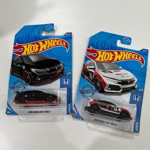 Bundle of two 2018 Honda civic type R hot wheels